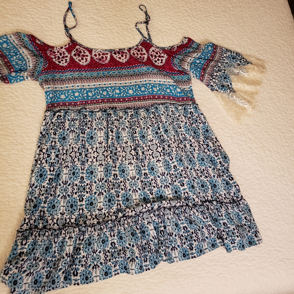 Umgee Boho Cold Shoulder Shirt
